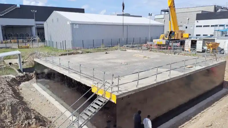 Bassin de stockage des eaux de recyclage 800m3 - Client Constellium Issoire - Travaux réalisé terrassement en masse,